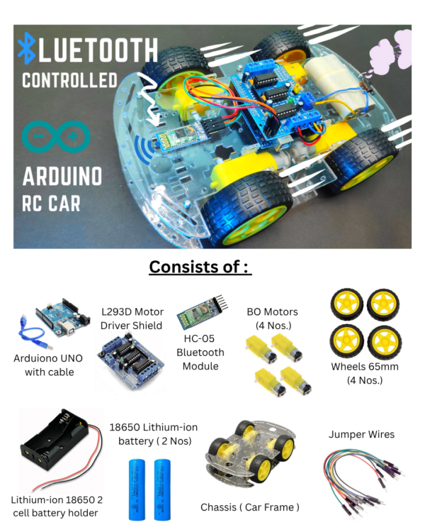 Bluetooth RC Car All Components